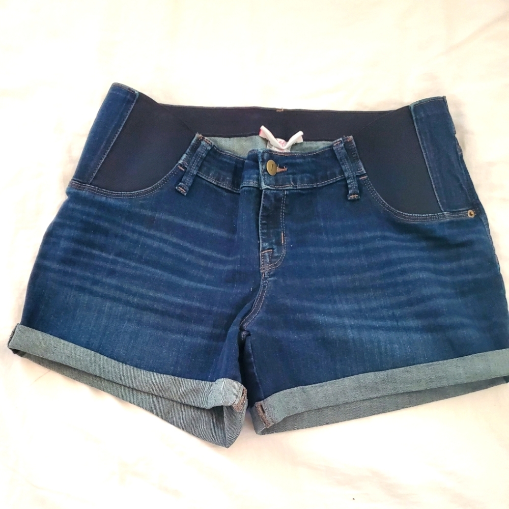 Maternity dark blue jeans short shorts size L 10/20